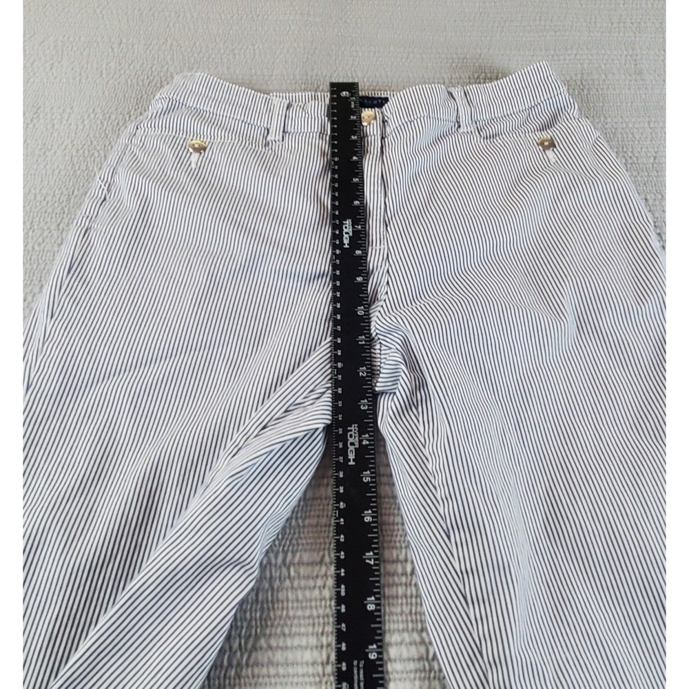 Coastal Nautical Striped Deck Pants Navy White Karen Scott Women's Size 10 - Picture 6 of 14
